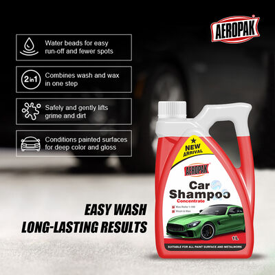 Aeropak 1000ml Lemon Fragrance Car Wash Liquid Rich Foam Car Shampoo in Plastic Bottle for Cleaning and Removing Dirt