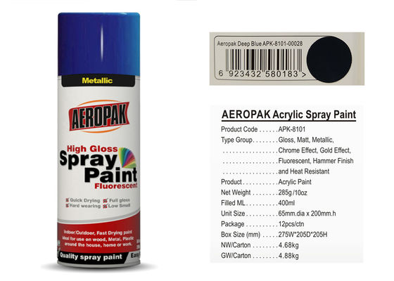 qualidade AEROPAK Azul Profundo Secagem Rápida Tinta Spray Aerossol de Alta Taxa para Carros e Metal Fábrica